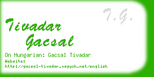 tivadar gacsal business card